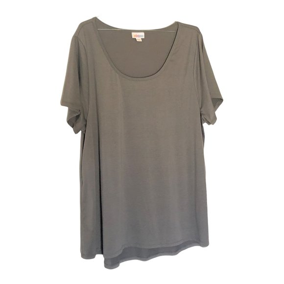LulaRoe solid gray scoop neck T-shirt - Picture 1 of 5